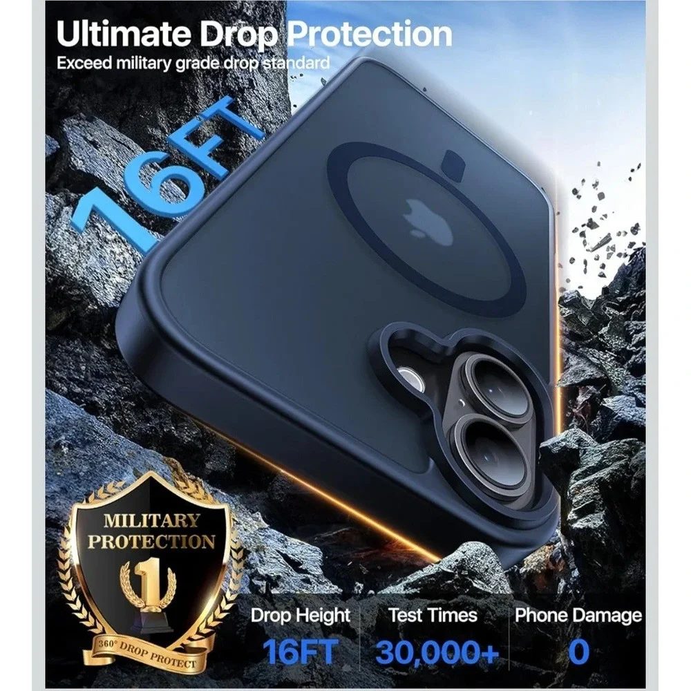 iPhone 16 Case Mag Safe Shockproof Cover Color Desert Brown